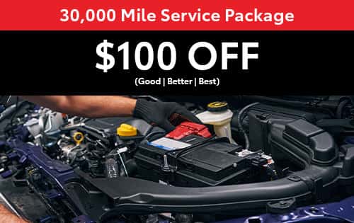 $100 OFF 30,000 Mile Service Package