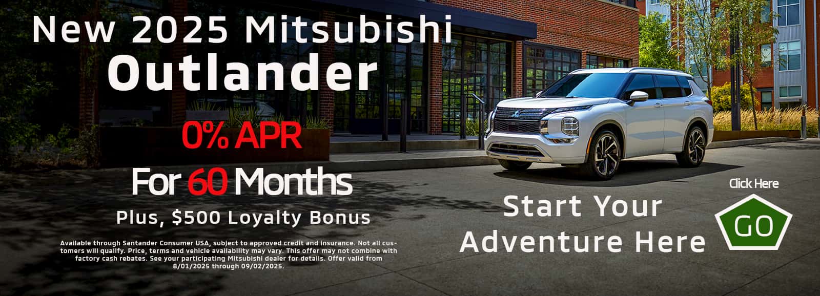 Outlander 0% for 60 Months