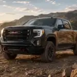 Off-road adventure in GMC AT4 at golden hour