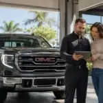 GMC showroom with service consultation