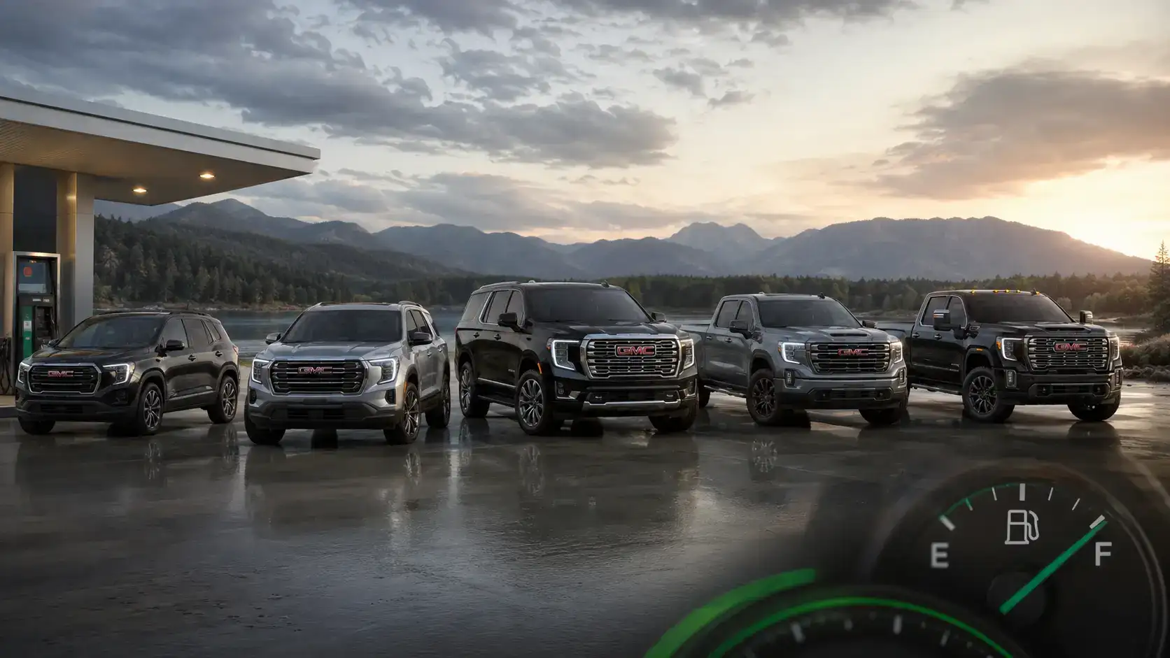 GMC Fleet at Sunset Mountains