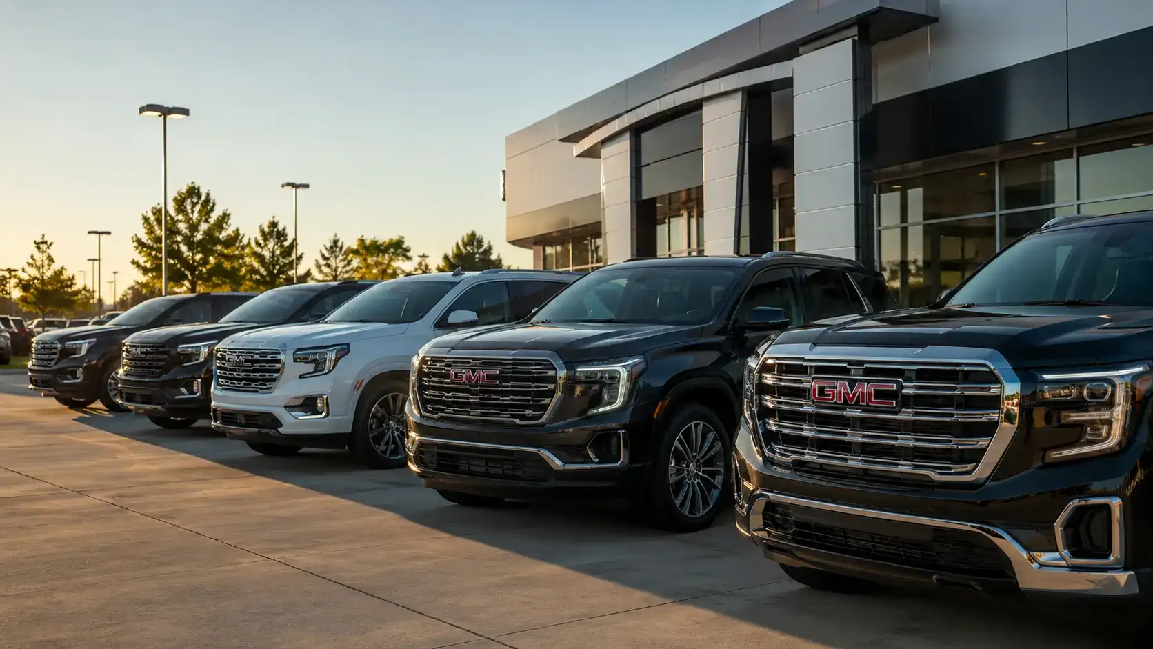 Golden Hour GMC Dealership Row