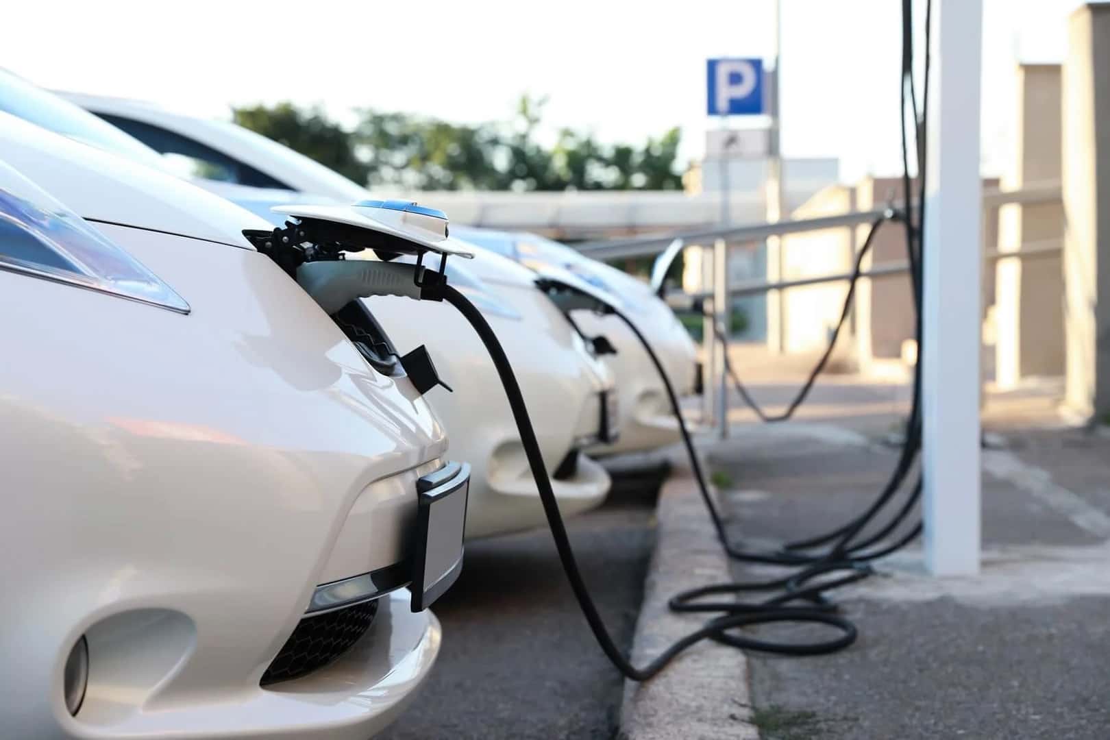 Hyundai electric vehicle plugged into a charger