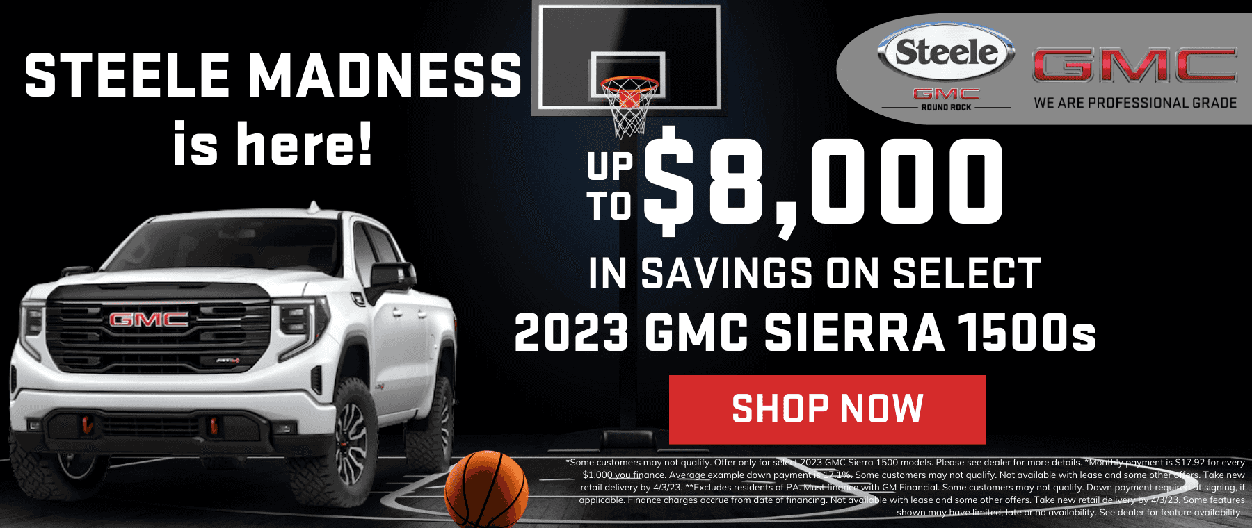GMC March 2023 Incentive Banners