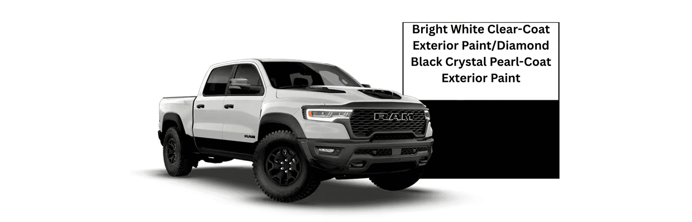 2026 RAM 1500 Bright White Clear-Coat Exterior Paint_Diamond Black Crystal Pearl-Coat Exterior Paint