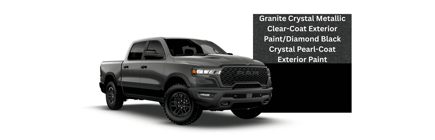 2026 RAM 1500 Granite Crystal Metallic Clear-Coat Exterior Paint_Diamond Black Crystal Pearl-Coat Exterior Paint