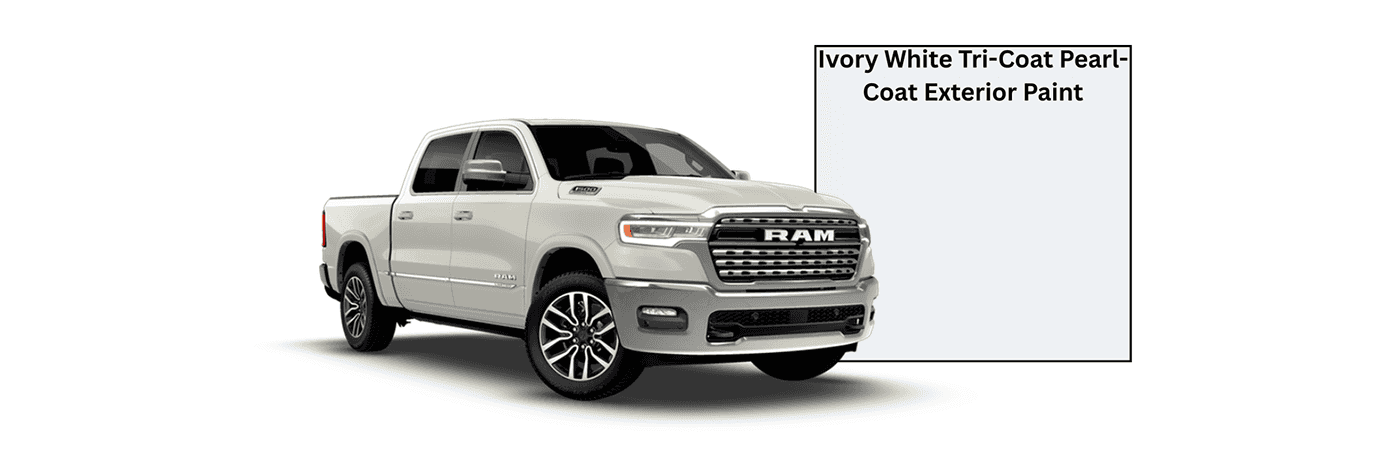 2026 RAM 1500 Ivory White Tri-Coat Pearl-Coat Exterior Paint