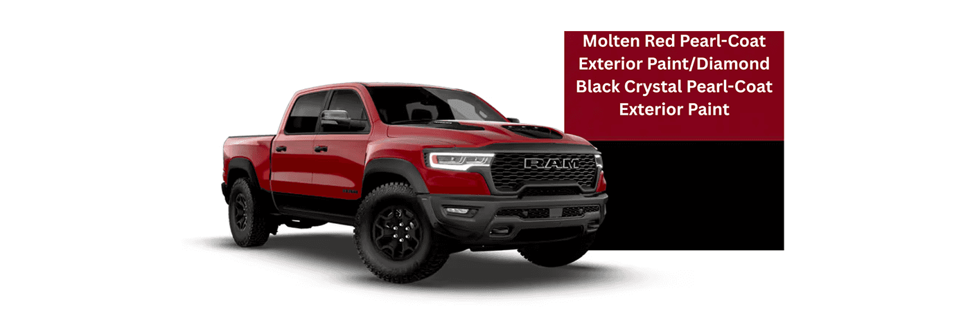 2026 RAM 1500 Molten Red Pearl-Coat Exterior Paint_Diamond Black Crystal Pearl-Coat Exterior Paint