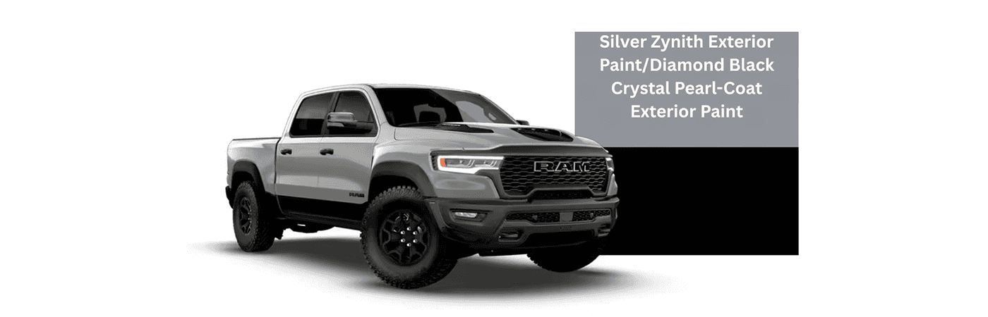 2026 RAM 1500 Silver Zynith Exterior Paint_Diamond Black Crystal Pearl-Coat Exterior Paint