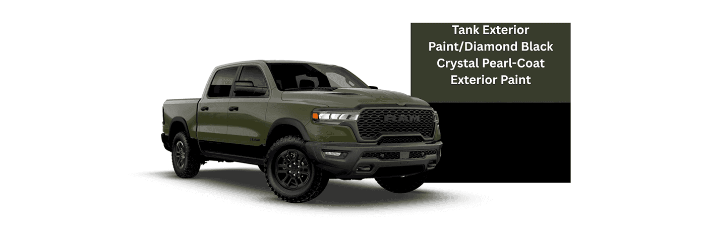 2026 RAM 1500 Tank Exterior Paint_Diamond Black Crystal Pearl-Coat Exterior Paint