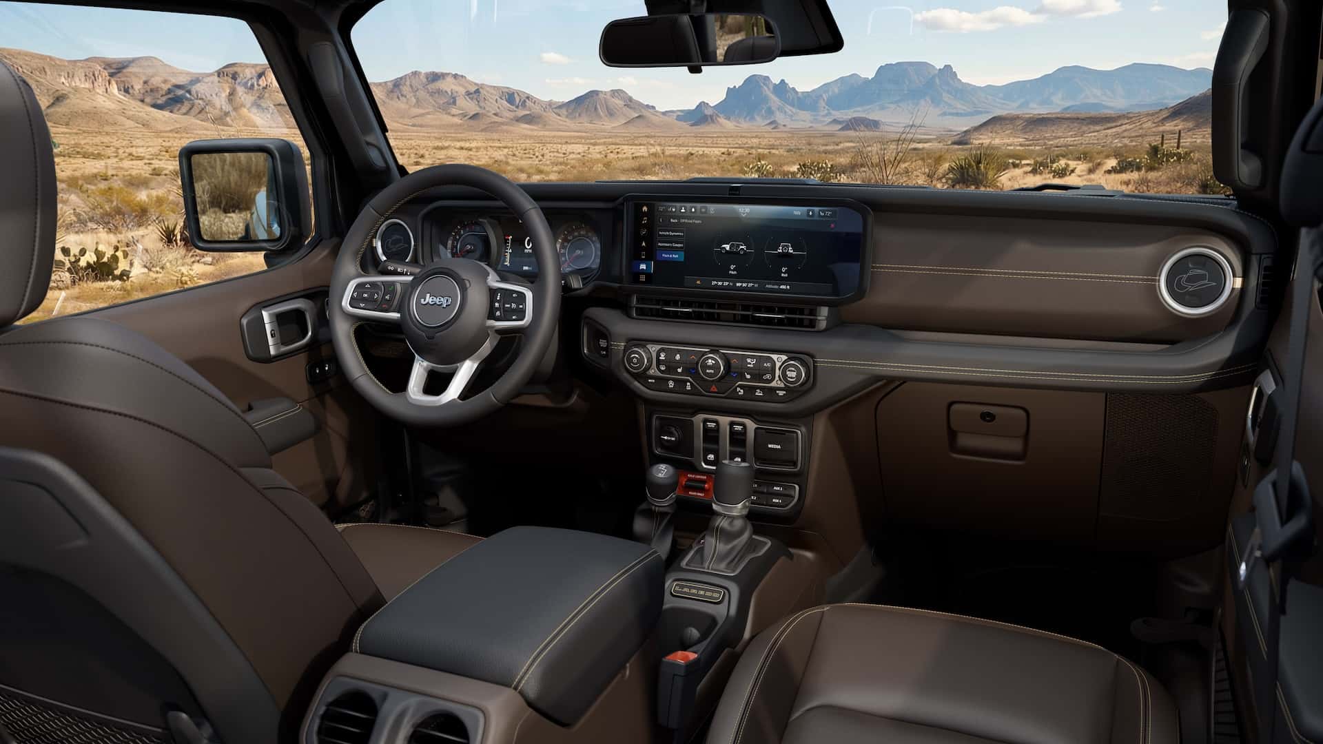 Jeep Wrangler Interior Dash and Steering Wheel 