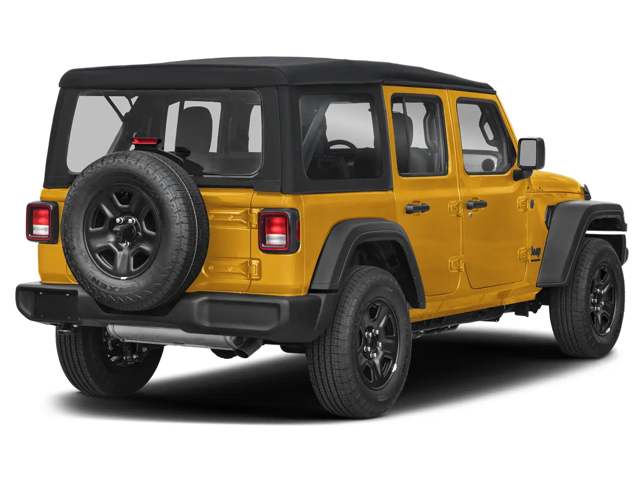 Rear View of a Yellow 2026 Jeep Wrangler