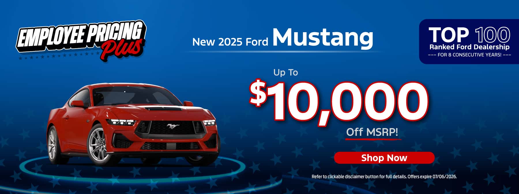 Employee Pricing Plus Even More OFF $10,000 OFF Mustang