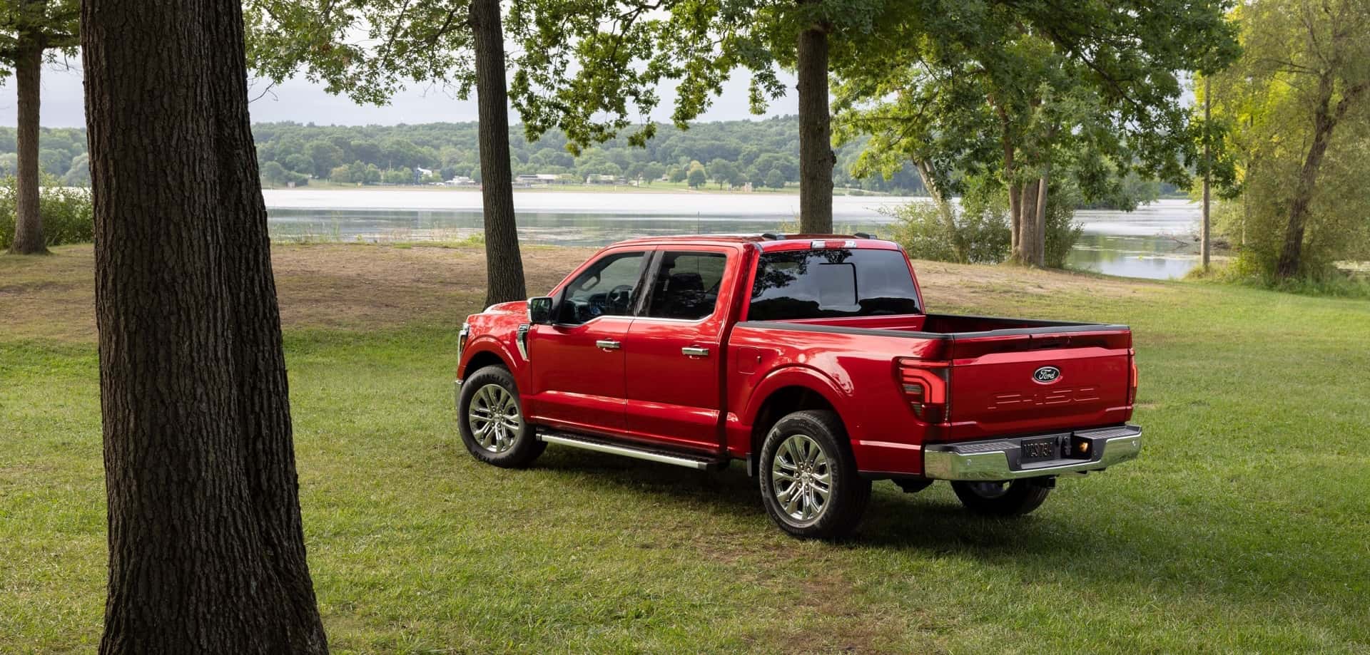 2027 Ford F 150 Lariat Ruby Red Metallic Tinted Clearcoat rear view