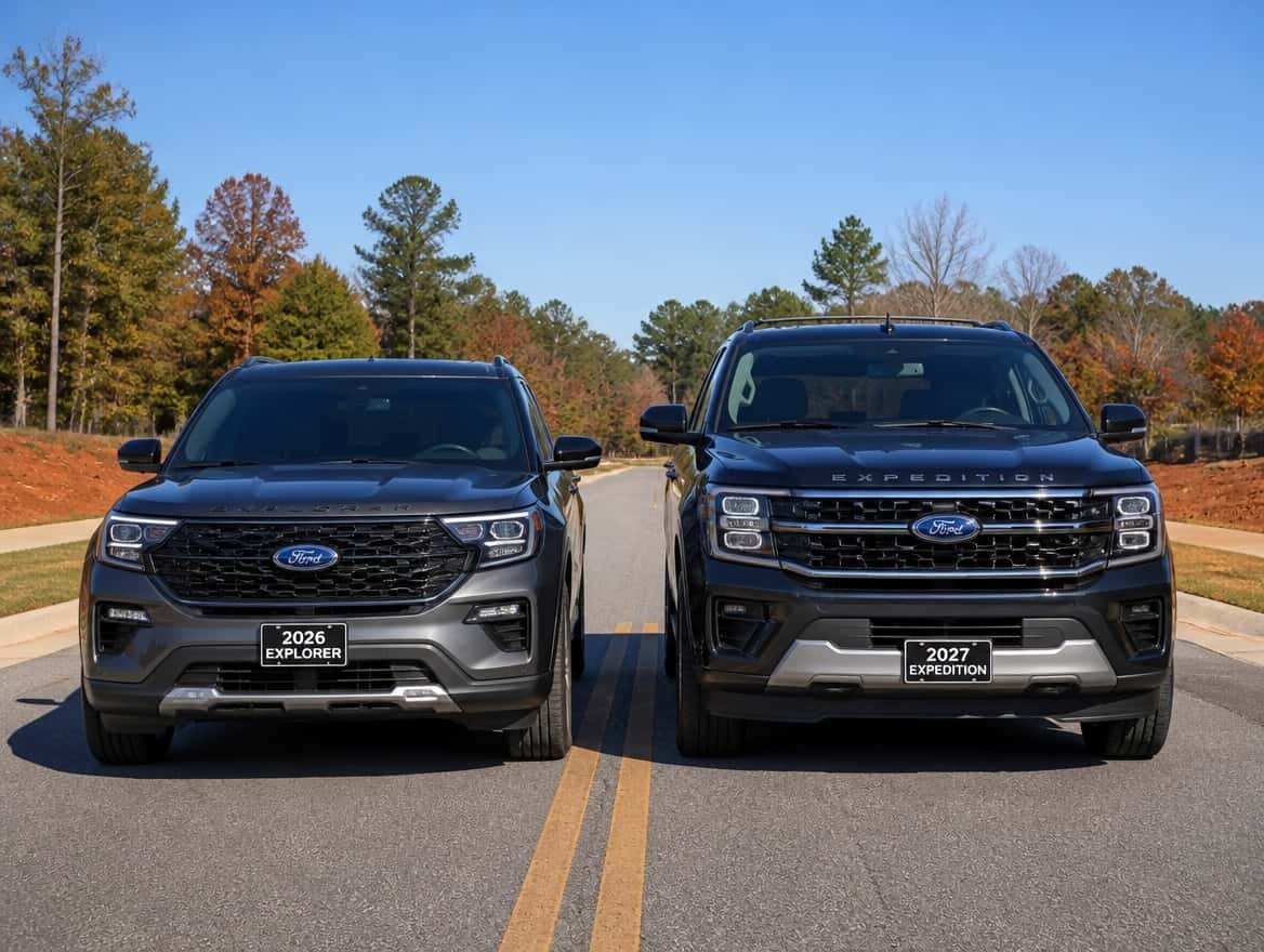 2026 Ford Explorer and 2027 Ford Expedition side by side comparison for Montgomery AL three-row SUV buyers
