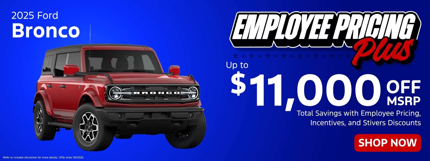 Ford Employee Pricing Plus Stivers Discount - Bronco
