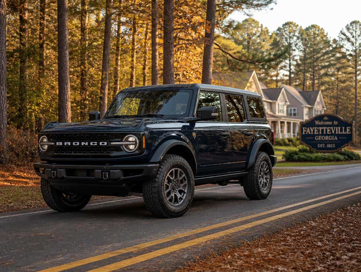 2026 Ford Bronco four-door on a Georgia two-lane road near Fayetteville