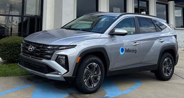 Example of Fleet Vehicle Purchased through Hyundai in Columbia South Carolina. This Tucson was purchased for fleet use by Labcorp medical group.