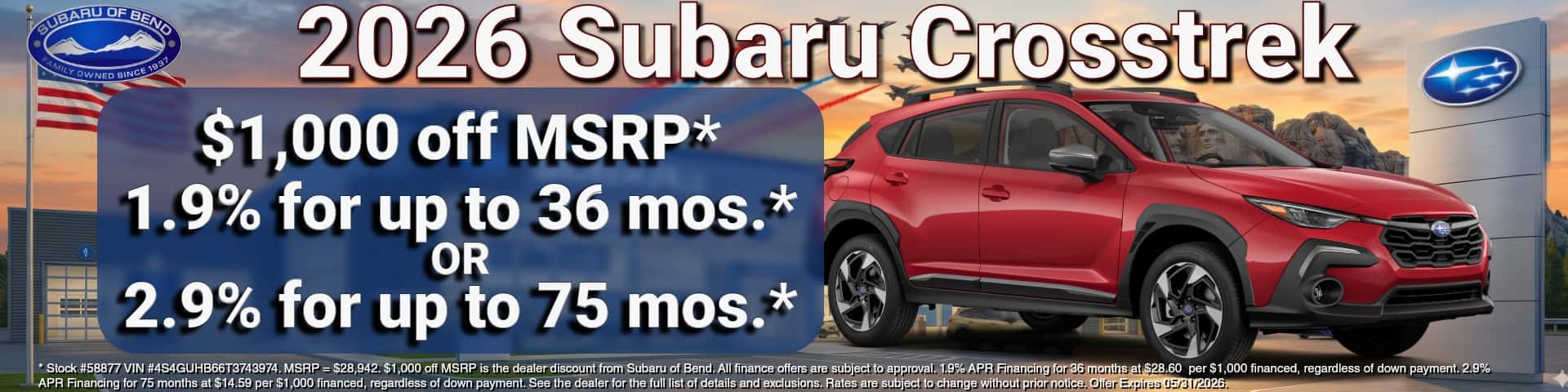 Subaru Spring Sale Offer