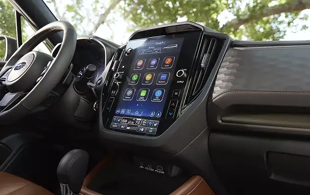 Driver-side dashboard and vertical touchscreen of the 2026 Subaru Forester