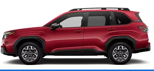 2026 Subaru Forester Premium in red, side profile