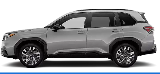 2026 Subaru Forester Touring in silver, side profile