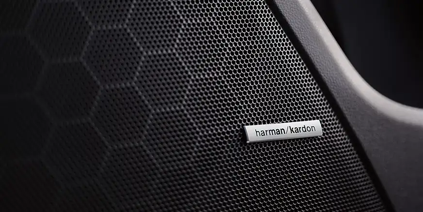 Harman Kardon speaker grille badge in the 2026 Subaru Impreza