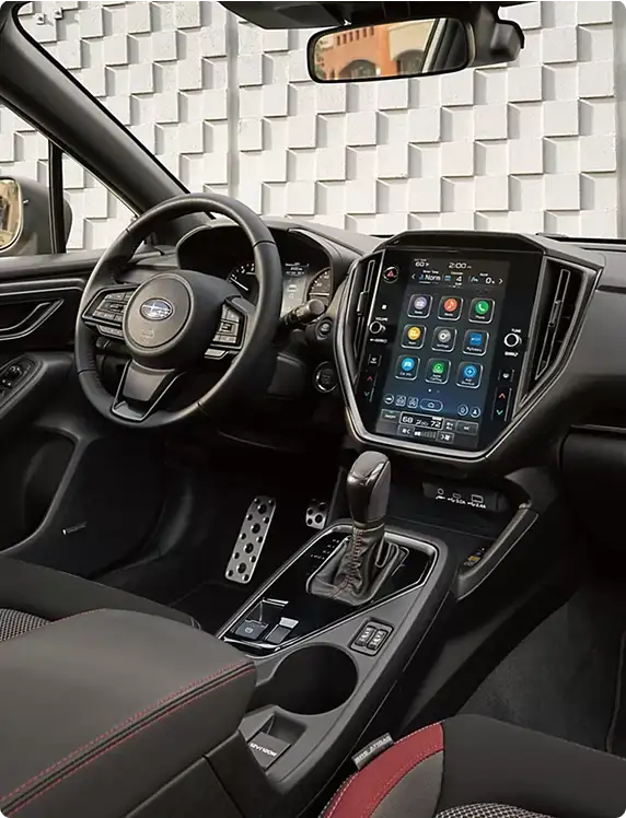 Dashboard and front cabin of the 2026 Subaru Impreza RS