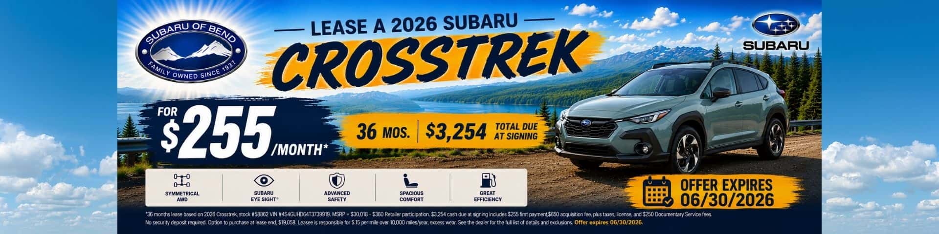 Lease a 2026 Subaru Crosstrek