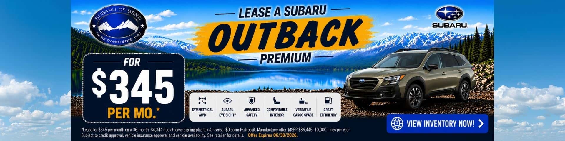 Lease a Subaru Outback Premium