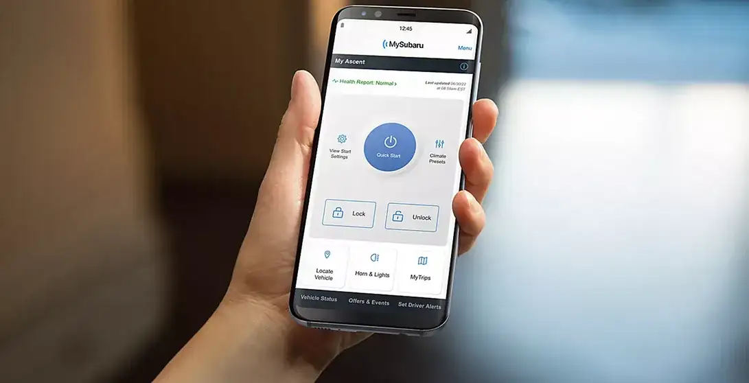 MySubaru Connected Services on a smartphone