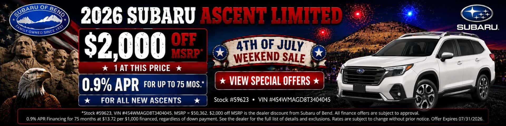 Ascent Purchase 4th of July
