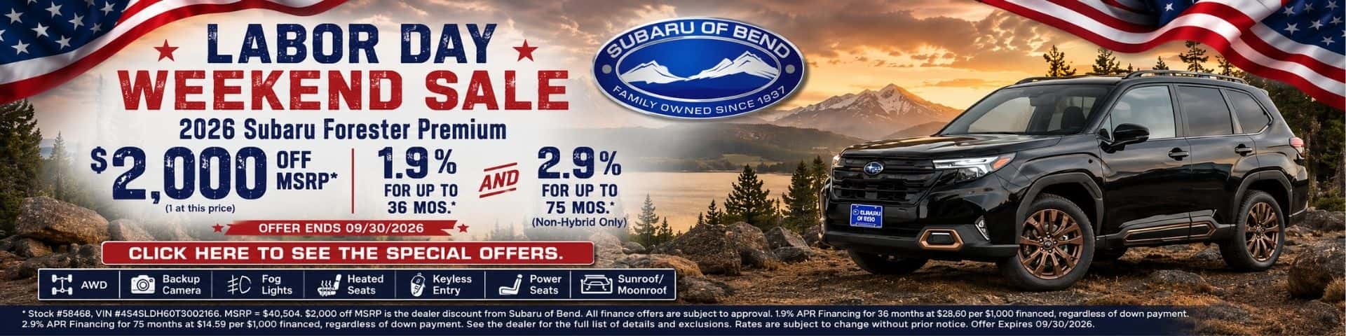 Forester Retail Labor Day 2026