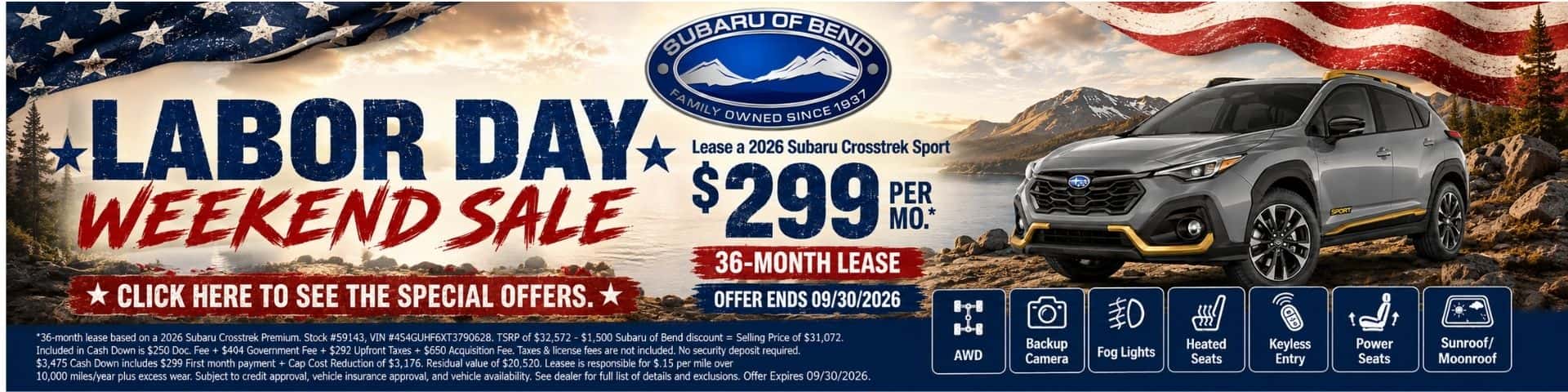 Crosstrek Lease Labor Day 2026