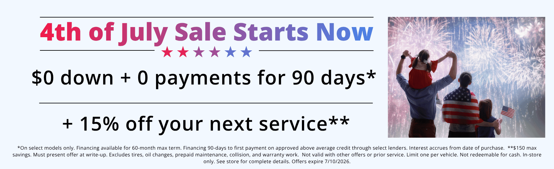 Subaru 4th of July Sale