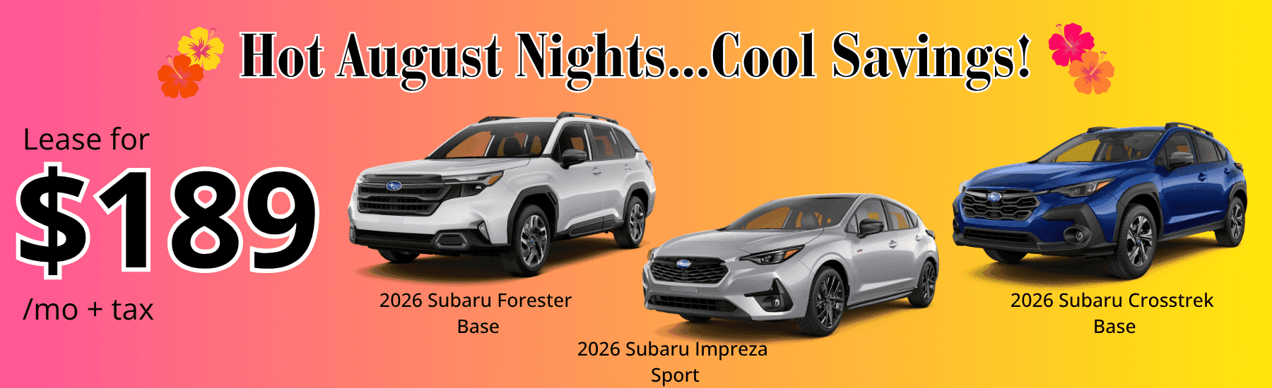 2026 Subaru Leases for $189/mo