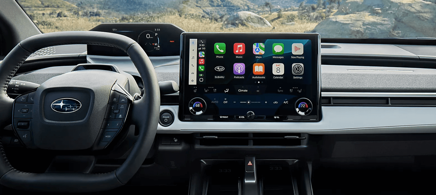 Dashboard of the 2026 Subaru Solterra for sale at Las Vegas, NV in Findlay Subaru of Las Vegas