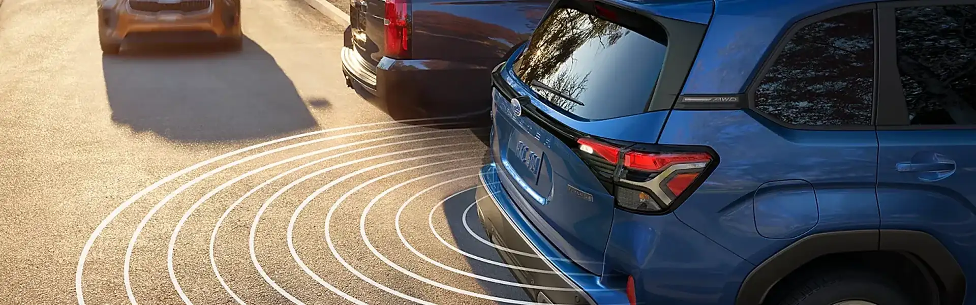 Subaru Forester Hybrid on road showcasing safety