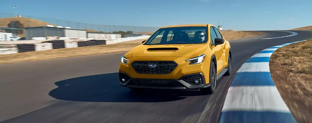 WRX Series.Yellow electronically adjustable dampers