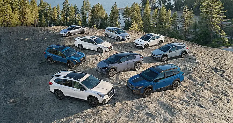 The 2026 Subaru SUV lineup at Subaru of Las Vegas — Outback, Forester, Crosstrek, Ascent, and Solterra