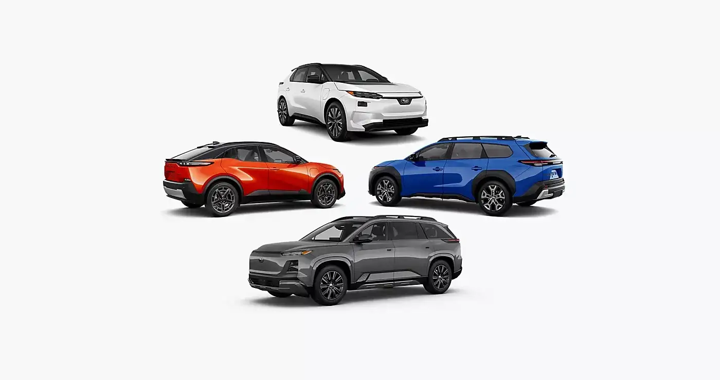 The Subaru electric vehicle lineup, including the three-row Getaway.
