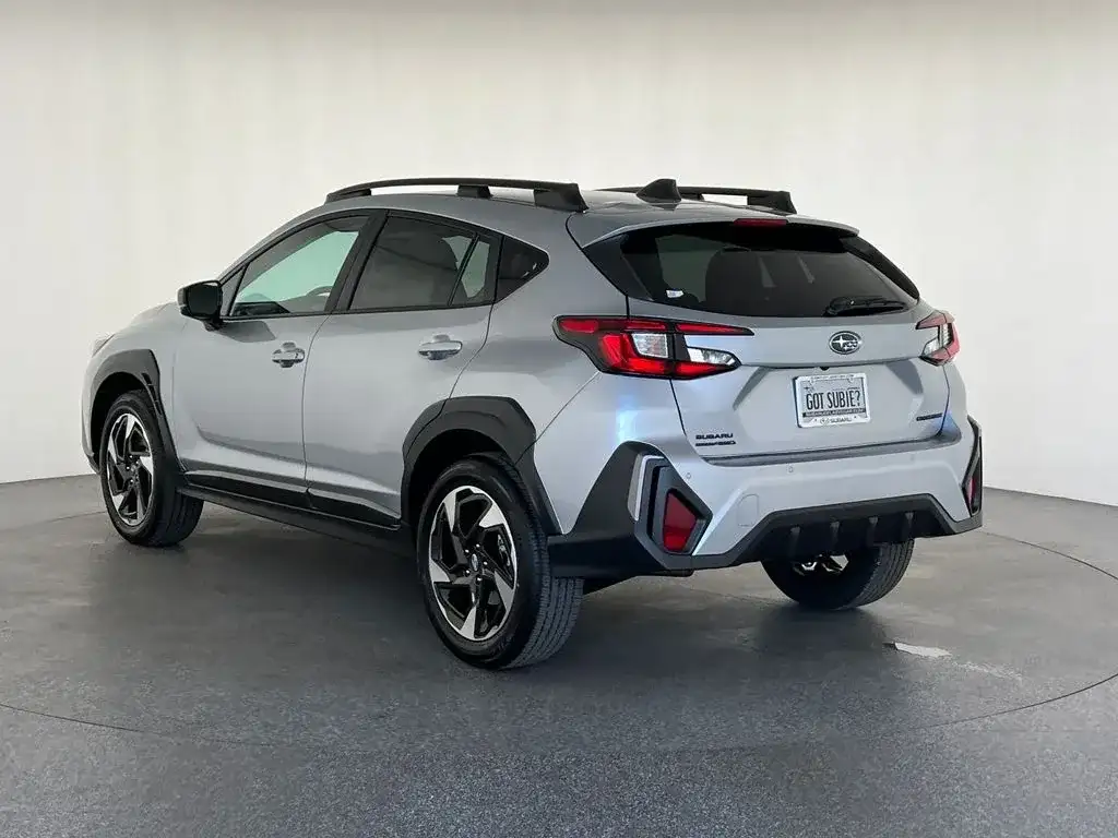Subaru Crosstrek in silver, front three-quarter view from the passenger side, photo 5 of 14