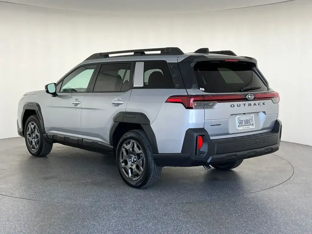 Subaru Outback in silver, rear view showing the OUTBACK badge, photo 5 of 11