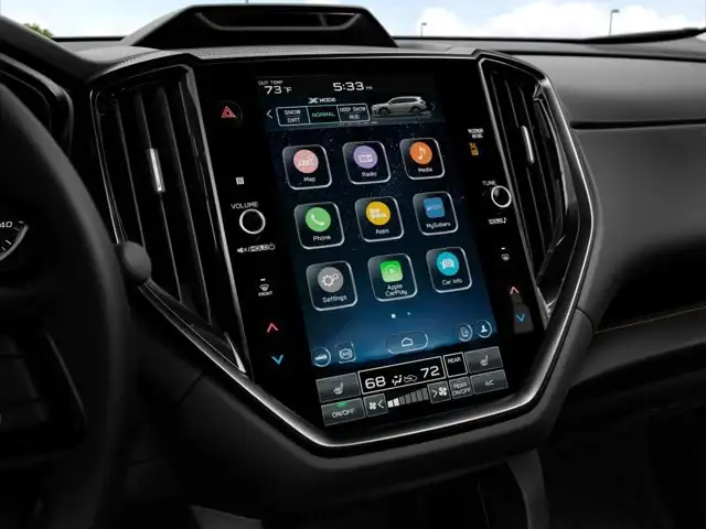 The 2026 Subaru Ascent 11.6-inch touchscreen with STARLINK apps and climate controls