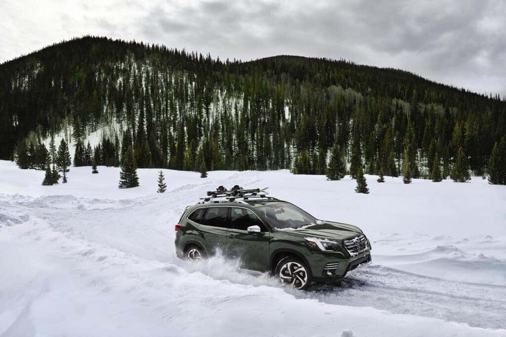 Subaru Forester Driving Through Snow