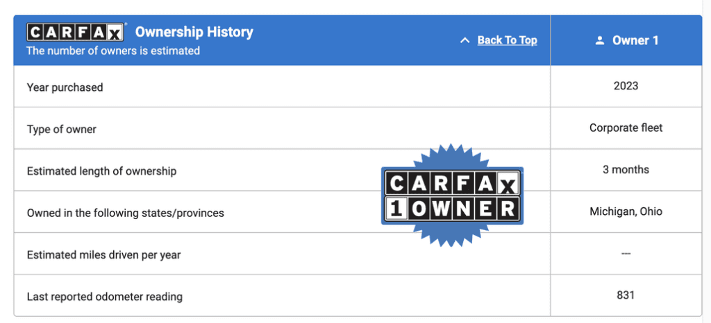 CarFax Ownership History