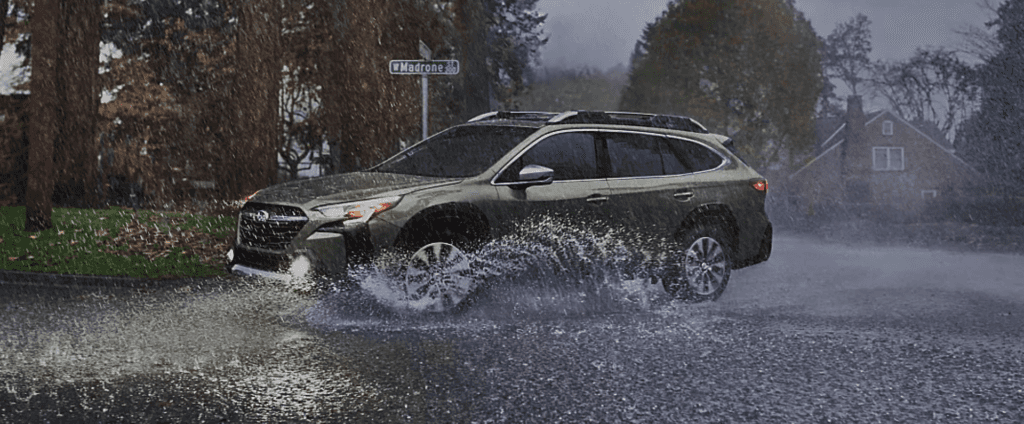 Subaru Driving in Wet Weather