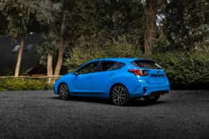 2024 Impreza Sport in Blue from the rear