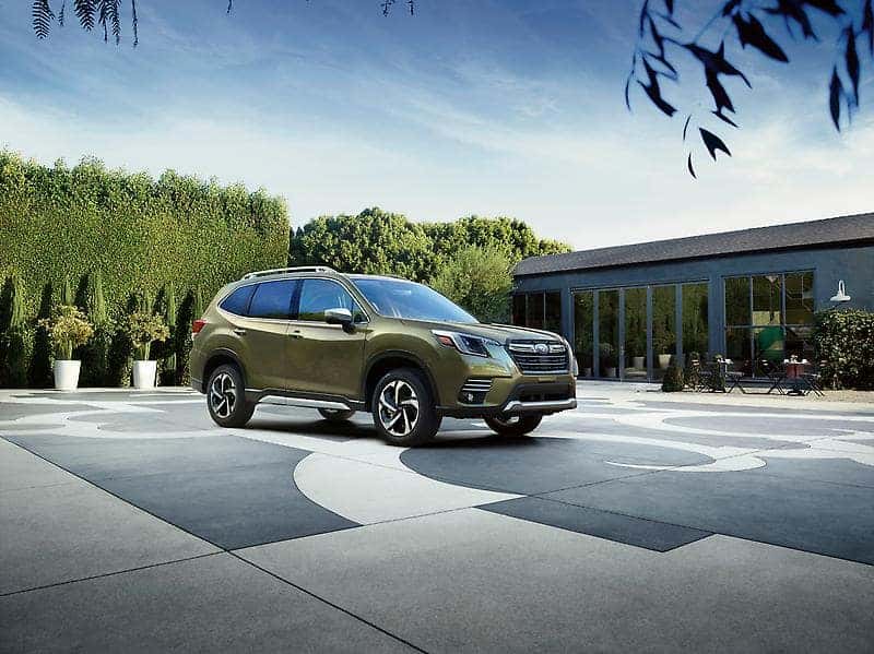 2023 Subaru Forester Parked outside a home
