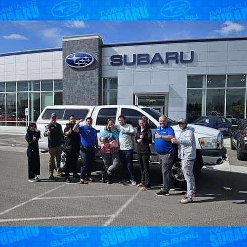 Dallan of Jerome, Idaho the Bright White Clearcoat 2009 Ram 2500 Power Wagon he bought with Michaela's assistance at Twin Falls Subaru